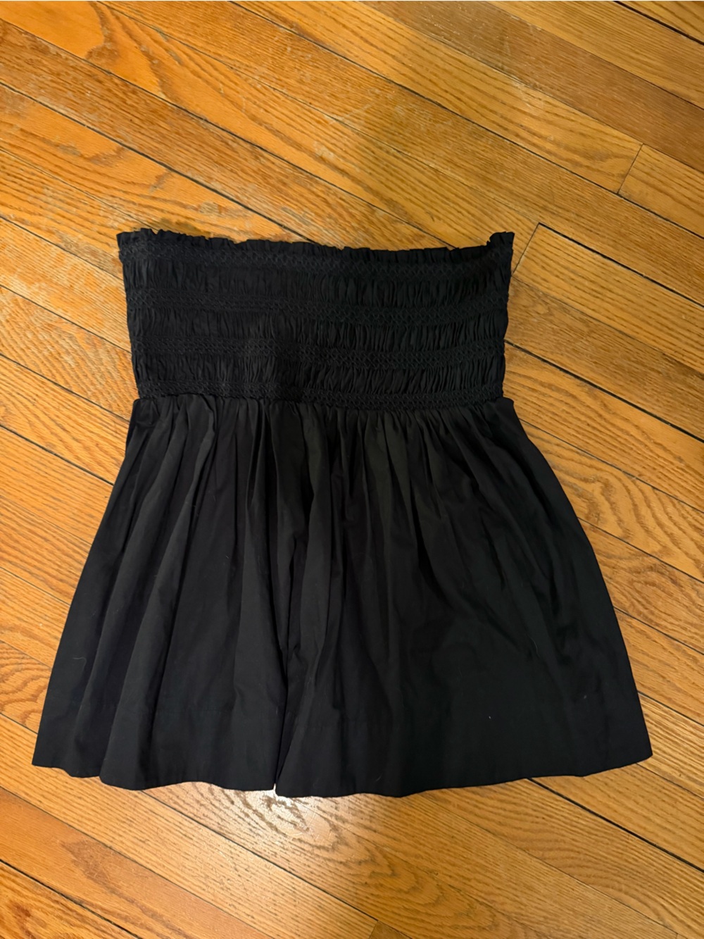 Anthropologie Black Smocked Band skirt
